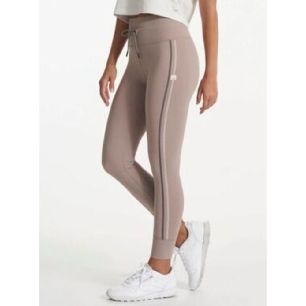 VUORI Womens High Rise Leggings Tan Khaki Drawstring S Activewear Athleisure